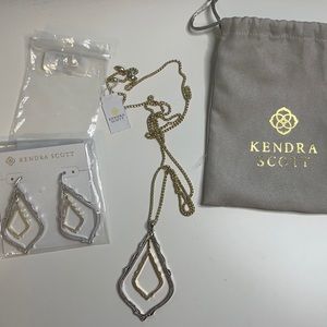 Kendra Scott Earrings & Necklace in Mixed Metal $146 total. asking $100 for both